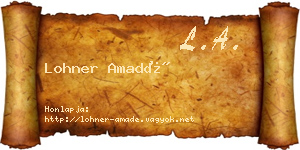 Lohner Amadé névjegykártya